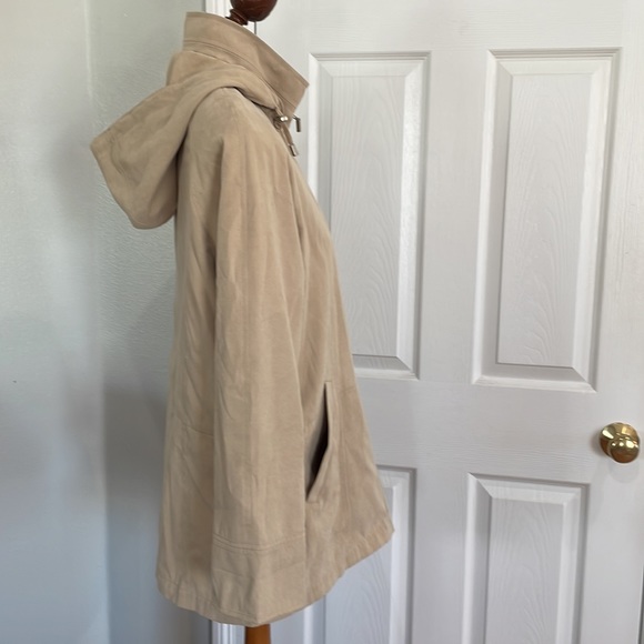London fog trench coat rain removable hood zipper khaki tan women’s size small S - Picture 6 of 16